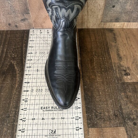 Tony Lama Vintage Classic Black Western Cowboy Boots Mens 9 EE - Picture 6 of 12